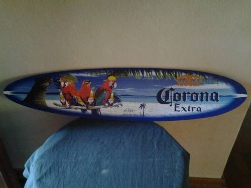 corona advertising surfboard